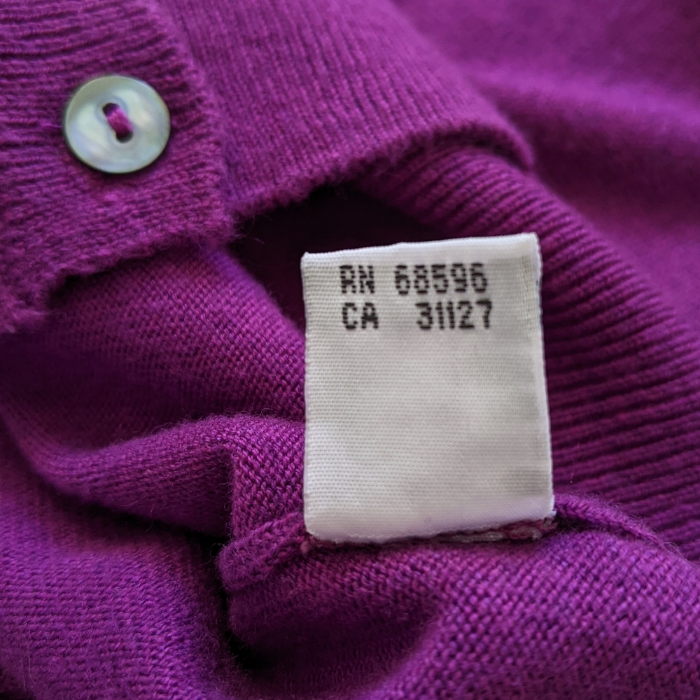 Marc Jacobs Y2K Beaded Fuchsia Wool Blend Cropped Cardigan Sweater | Size S/M* - Picture 12 of 13